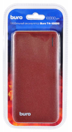 Мобильный аккумулятор Buro T4-10000 Li-Pol 10000mAh 2.1A+1A коричневый 2xUSB