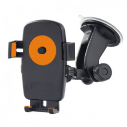 Perfeo-502 Автодержатель для смартфона до 5"/ на стекло/ One touch/ черный+оранж. (PH-502-2)