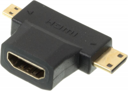 Переходник HDMI (f)/Micro HDMI (m) черный (+ Mini HDMI (Male))