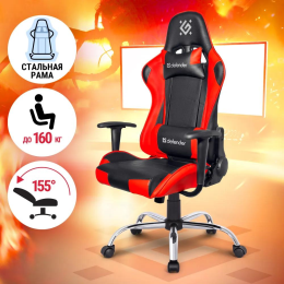 Defender Azgard, Игровое кресло, полиуретан, 60мм, чёрный/красный