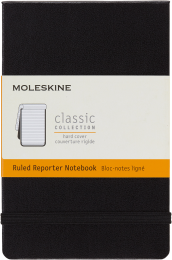Блокнот Moleskine REPORTER QP511 90x140мм 192стр. линейка твердая обложка фиксирующая резинка черный