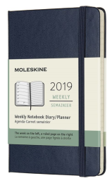 Еженедельник Moleskine CLASSIC WKNT POCKET 90x140мм 144стр. фиксирующая резинка синий сапфир