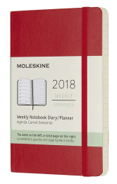 Еженедельник Moleskine CLASSIC WKNT POCKET SOFT 90x140мм 144стр. мягкая обложка красный