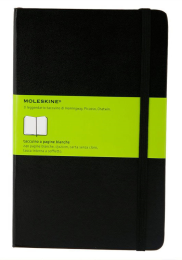 Блокнот Moleskine CLASSIC QP062 Large 130х210мм 240стр. нелинованный твердая обложка фиксирующая резинка черный