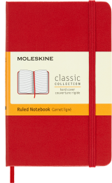 Блокнот Moleskine CLASSIC MM710R Pocket 90x140мм 192стр. линейка твердая обложка фиксирующая резинка красный