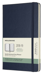 Еженедельник Moleskine ACADEMIC WKNT LGH 130х210мм датир.18мес 208стр. фиксирующая резинка синий сапфир