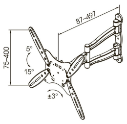 Kromax TECHNO-5 серый 15"-55"