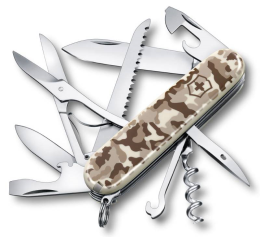 Нож перочинный Victorinox Huntsman (1.3713.941) 91мм 15функций камуфляж пустыни Картонная коробка