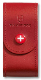 Чехол из нат.кожи Victorinox Leather Belt Pouch (4.0521.1) красный с застежкой на кнопке без упаковки