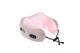 Bradex KZ 0559 Дорожная подушка-подголовник для шеи с завязками, серо-розовая