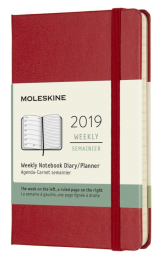 Еженедельник Moleskine CLASSIC WKNT POCKET 90x140мм 144стр. фиксирующая резинка красный