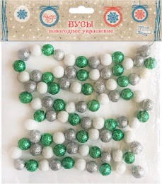 Magic Time Новогоднее украшение "бусы" Маленькие разноцветные шарики 170 см.х 1,5 см.