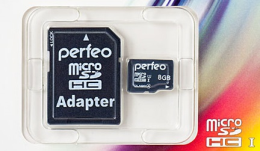 Perfeo microSDHC 8GB Class 10+adapter