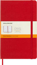 Блокнот Moleskine CLASSIC QP060R Large 130х210мм 240стр. линейка твердая обложка фиксирующая резинка красный