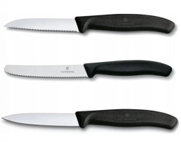 Набор ножей кухон. Victorinox Swiss Classic Paring (6.7113.3) компл.:3шт черный европодвес