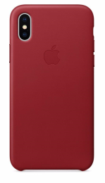 Apple Кожаный чехол Leather Case для iPhone X, цвет (PRODUCT)RED красный(MQTE2ZM/A)