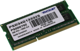 Память DDR3 4Gb 1333MHz Patriot PSD34G13332 RTL PC3-10600 CL9 DIMM 240-pin 1.5В