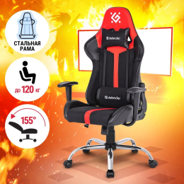 Defender Racer, Игровое кресло, полиуретан, 60мм, чёрный/красный
