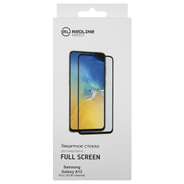 Redline Защитный экран Samsung Galaxy A12 Full screen tempered glass FULL GLUE черный