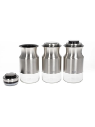 Bradex TK 0331 Набор банок для сыпучих продуктов TAC S, 3 шт, серебряный