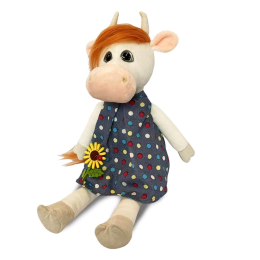 Maxi-Toys Мягкая игрушка Коровка Глаша в Платье с Цветочком, 23 см., (MT-MRT022011-23)