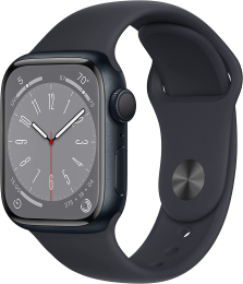 Apple Watch Series 8 А2770 41мм OLED корп.тем.ночь рем.т.ночь р.бр.:S/M (MNU73LL/A)