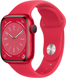 Apple Watch Series 8 А2770 41мм OLED корп.красный рем.красный р.бр.:S/M (MNUG3LL/A)