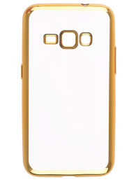 skinBOX Накладка silicone chrome border для Samsung Galaxy J1 mini (2016) (Цвет-золотистый) (Р) 5512