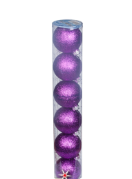 Morozko Набор  пластиковых шаров "Радужный" фиолетовый (набор х 6 шт) (16),65мм