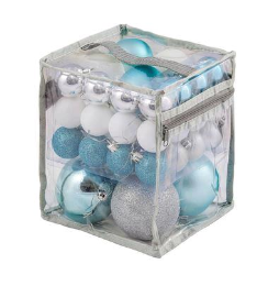 Magic Time Набор новогодних шаров Ассорти голубое, серебряное, 33 шт.