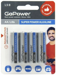 GoPower LR6 AA BL4 Alkaline 1.5V (4/48/576)