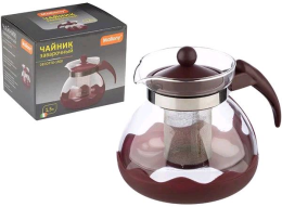 Mallony Чайник заварочный Decotto-1500 с пластик ручкой, фильтр из нерж ст, 1,5 л 910107