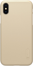 Nillkin Накладка без отверстия для лого Super Frosted Shield для Apple iPhone X (Цвет - золотистый) 6280 (Р)