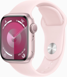 Apple Watch Series 9 41мм корп.Розовый Sport Band рем.Розовый:130-180мм (MR933LL/A)