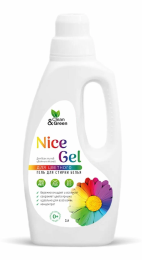 Гель для стирки "Nice Gel" для цветных тканей (концентрат) 1000 мл.  Clean&Green CG8291