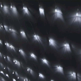 Funray «Cетка» ML-144W, Гирлянда светодная, 1.0*1.5м, 144LED, хол. белый, IP20, прозр, шнур 1,5м., контр. (2595)