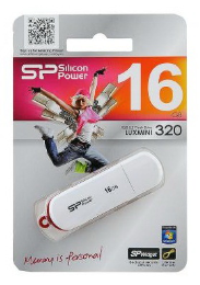 Silicon Power 16Gb LuxMini 320 SP016GBUF2320V1W USB2.0 белый