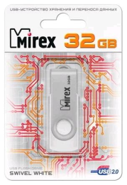 Mirex Swivel, USB 2.0,32ГБ  Белый