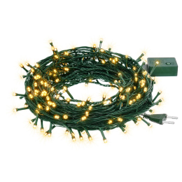 VEGAS Электрогирлянда "Нить" 50 теплых LED ламп,8 режимов, зеленый провод, 5 м