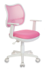 Кресло детское Бюрократ CH-W797/PK/TW-13A спинка сетка розовый сиденье розовый TW-13A колеса белый/розовый (пластик белый) - фото 117743
