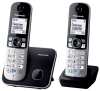 Р/Телефон Dect Panasonic KX-TG6812RU черный (труб. в компл.:2шт) АОН - фото 50281