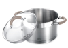 Lara LR02-345 Кастрюля LARA (нерж) серия <Берлин> 7,0л 26x14см капс.дно, шкала, силик.накл, крыш.-дуршлаг - фото 777773